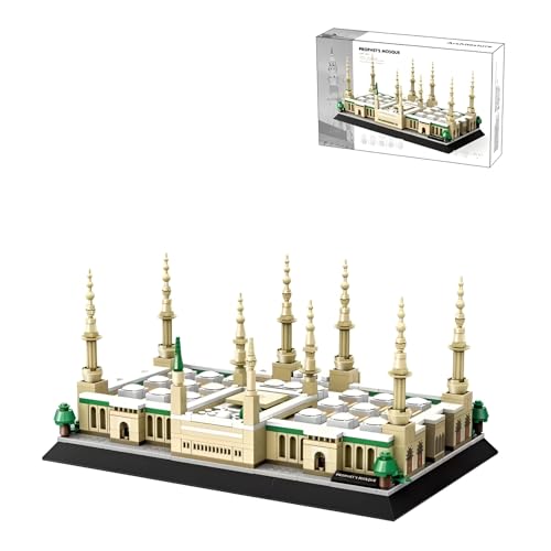 Unativer Medina Prophet Mosque Bausteine Bausatz, 594 Teile Weltberühmtes Architektur ModellBausatz, MOC Haus Architektur Baustein Set, Home Ornamente, Geschenke für Kinder Erwachsene (4228) von Unativer