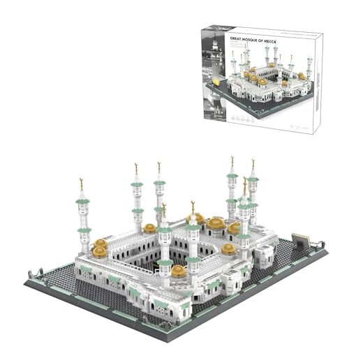 Unativer Moschee Von Mekka Bausteine Bausatz, 2274 Teile Weltberühmtes Architektur ModellBausatz, MOC Haus Architektur Baustein Set, Home Ornamente, Geschenke für Kinder Erwachsene von Unativer