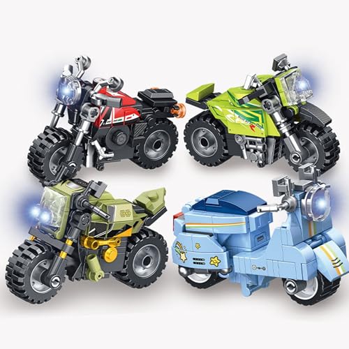 Unativer Technik Motorrad Bausteine Bausatz, 4er Pack Mini Motorbike Modell Spielzeug, DIY STEM Transportmodell Spielzeug für Deko Zuhause, Mitgebsel & Geburtstagsgeschenk für Jungen ab 6 Jahren Unativer Technik Motorrad Bausteine Bausatz, 4er Pack Mini Motorbike Modell Spielzeug, DIY STEM Transportmodell Spielzeug für Deko Zuhause, Mitgebsel & Geburtstagsgeschenk für Jungen ab 6 Jahren von Unativer