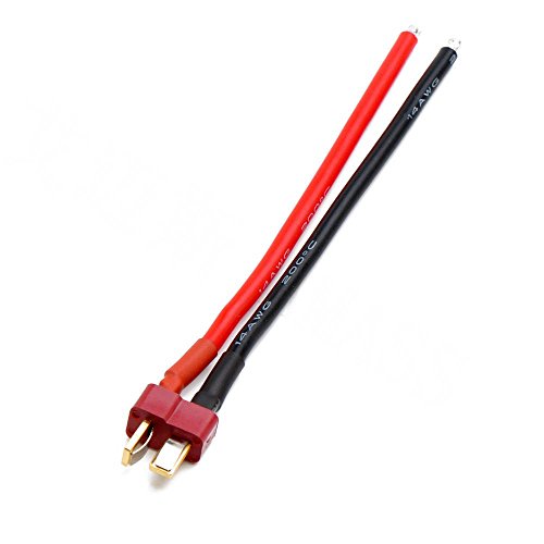 ikarex-shop 1 x T Plug Stecker mit Silikon Kabel 10cm 14AWG RC Verbindung 100mm Akku Lipo von ikarex-shop