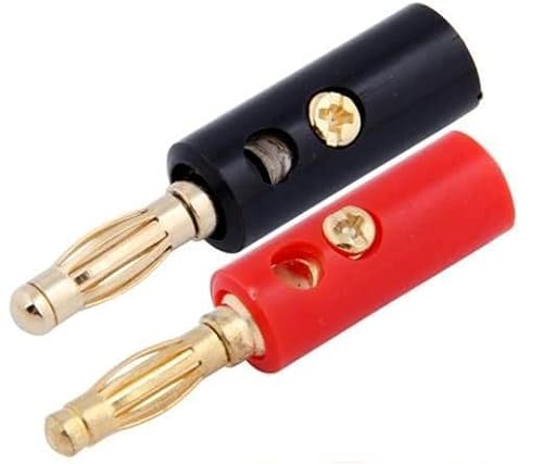 ikarex-shop 2 Stück Bananenstecker 4mm Schraubbar (Schwarz/Rot) von ikarex-shop