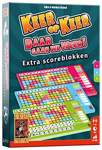 999 Games - Key-to-Time Scoreblock 3 Stück Level 5, 6 und 7 Würfelspiel - ab 8 Jahren - Eines der besten Spiele des Jahres 2019 - Inka & Markus Brand - Roll and Write - 999-KEE04, Mehrfarbig von 999 Games