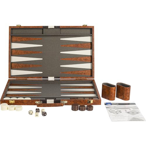 Backgammon 604163 Koffer braun mit braunen/weiß Streifen38 cm.Kunstleder von Unbekannt