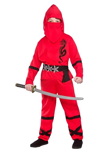 Wicked Costumes Ninja-Kostüm für Jungen, Rot, Größe XL (11–13 Jahre) von Wicked Costumes