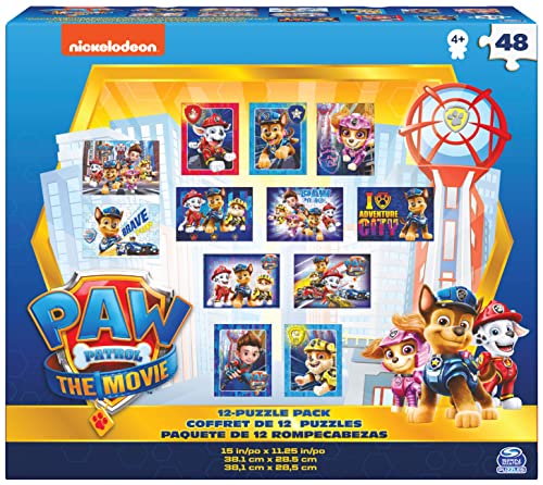 PAW Patrol: Der Kinofilm – 12-Puzzle Pack, Box mit 12 Puzzles zum PAW Patrol Kinofilm von Spin Master Games