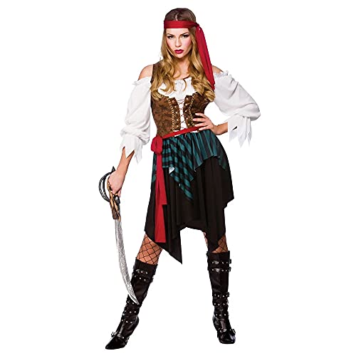 Wicked Costumes Karibik-Piratenkostüm für Erwachsene, Damen, Größe S (UK 10-12) von Wicked Costumes