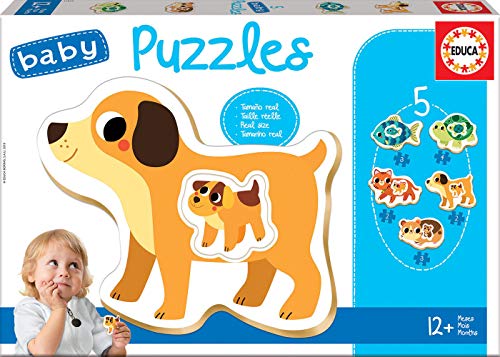 Educa - Haustiere, Baby Puzzleset mit 5 Puzzles für Kinder ab 12 Monaten (17573) von Educa