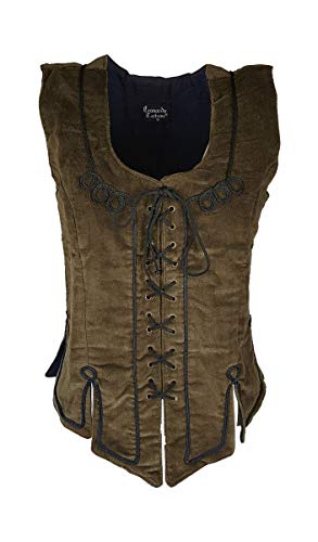 Dark Dreams Gothic Mittelalter LARP Mieder Keira, Farbe:braun, Größe:XL von Unbekannt