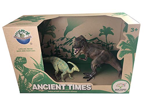 Dinosaurier T-Rex Tyrannosau​rus 33 cm und Dinosaurier Parasaurolophus solides PVC Spielzeug-Set Box Hartplastik Spielzeug Museum Realistische Details Box von Unbekannt