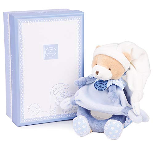 Unbekannt DC2713 Rassel, Tierdruck, blau, 1 Unité (Lot de 1) von Doudou et Compagnie