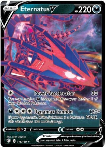 Pokémon TCG - Eternatus V - 116/189 - Ultra Rare - Darkness Ablaze - 1 Karte - Schwarz - 63.5 x 88.9 mm - Paper - Collectible Card von Unbekannt