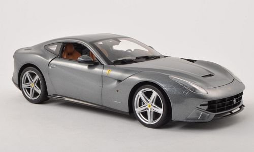 Ferrari F12 Berlinetta, met.-dkl.-grau , Modellauto, Fertigmodell, Mattel 1:18 von Unbekannt