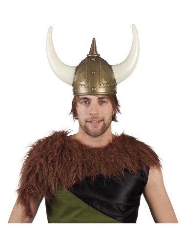 Generique - Goldener Wikinger Helm für Erwachsene mit Hörnern von VIKINGTOYS