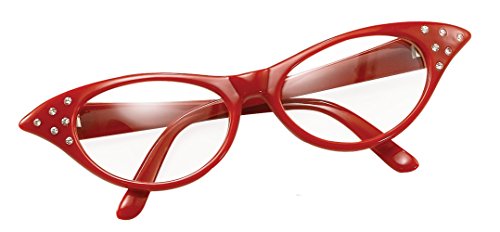 Bristol Novelty BA142R Brille im Stil der 50er, Rot, Damen, Einheitsgröße von Bristol Novelty