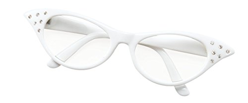 Bristol Novelty BA142W Brille im Stil der 50er, Weiß, Damen, Einheitsgröße von Bristol Novelty