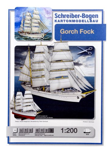 Aue-Verlag 47 x 9 x 28 cm Gorch Fock Modellbausatz von HMV HAMBURGER MODELLBAUBOGEN VERLAG