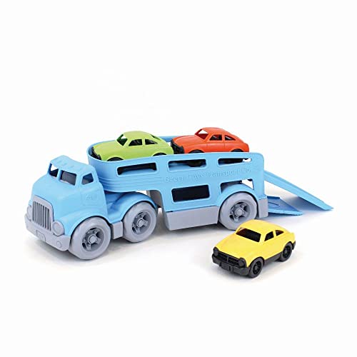 Green Toys 8601237, Auto-Transporter mit 3 Autos, nachhaltiges Spielfahrzeug für Kinder ab 3 Jahren von Green Toys