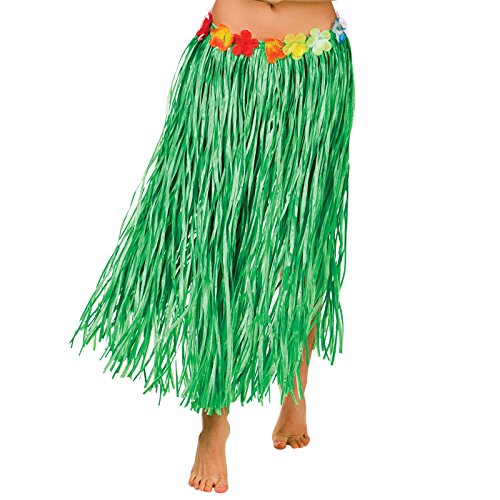 Wicked Costumes Hawaiian Grass Hula Style Skirt 80cm Long Green One Size Fancy Dress Beach Party ? von Wicked Costumes