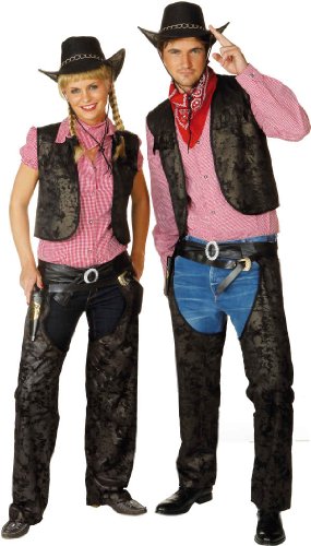 Herren-Wild-West-Chaps, Waschlederimitat, Gr. 52/54 von Unbekannt