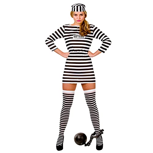 Jailbird Cutie Budget Ladies Costume Fancy Dress Up Party von Wicked Costumes