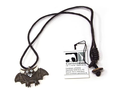 Cornelissen Kette Fledermaus Holzanhänger Ketten Modeschmuck Holzkette Fledermäuse Vampire Vampir Tier Tiere von Cornelissen