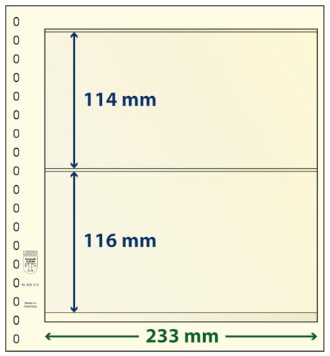 LINDNER Das Original T-Blanko-Blätter mit 2 Streifen: 116 mm - 10er-Packung von LINDNER Das Original