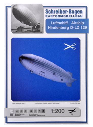 Luftschiff Hindenburg D-LZ 129 von HMV HAMBURGER MODELLBAUBOGEN VERLAG