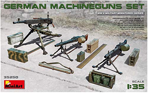 Mini Art 35250 1:35 Dt. Maschinengewehr-Set - originalgetreue Nachbildung, Modellbau, Plastik Bausatz, Basteln, Hobby, Kleben, Modellbausatz, Zusammenbauen, unlackiert von MiniArt