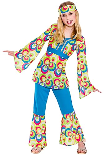 Wicked Costumes Retro Hippie Mädchen Kostüm – Größe M (5–7 Jahre) von Wicked Costumes