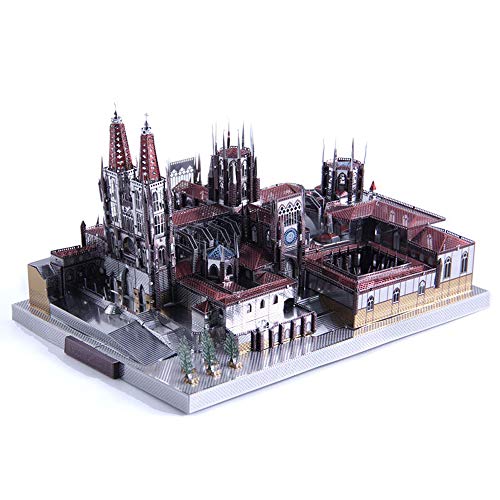 Microworld 3D Metall Puzzle Spanien Burgos Kathedrale Architektur Montieren Modellbausätze J046 DIY 3D Laser Cut Assemble Jigsaw Toy von Microworld