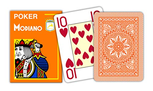 David Westnedge 300485 Kartendeck Spielkarten, Orange von Modiano