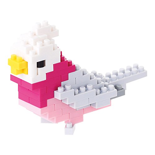 nanoblock NBC-140 - Galah / Rosa Kakadu, Minibaustein 3D-Puzzle, Mini Collection Serie, 70 Teile, Schwierigkeitsstufe 1, leicht von nanoblock