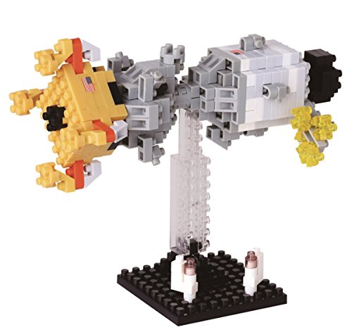 nanoblock NBH-084 - Lunar Landing / Mondlandung, Minibaustein 3D-Puzzle, Sights to See Serie, 230 Teile, Schwierigkeitsstufe 4, sehr schwer von nanoblock