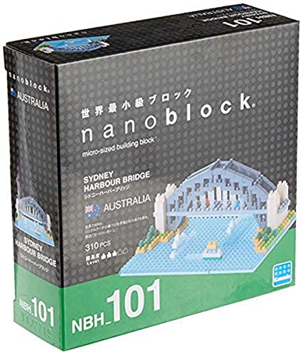 nanoblock NBH-101 - Sydney Harbour Bridge / Sydney Hafenbrücke, Minibaustein 3D-Puzzle, Sights to See Serie, 310 Teile, Schwierigkeitsstufe 3, schwer von nanoblock
