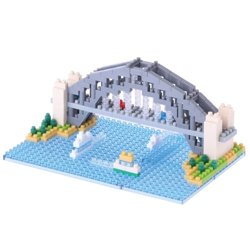 nanoblock NBH-101 - Sydney Harbour Bridge / Sydney Hafenbrücke, Minibaustein 3D-Puzzle, Sights to See Serie, 310 Teile, Schwierigkeitsstufe 3, schwer von nanoblock