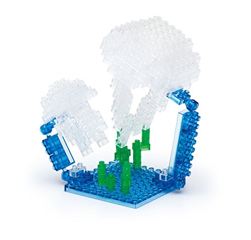 nanoblock NBC-016 - Moon Jellyfish / Ohrenqualle, Minibaustein 3D-Puzzle, Mini Collection Serie, 150 Teile, Schwierigkeitsstufe 2, mittel von nanoblock