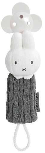 Nijntje Schnullerkette Miffy grau gestrickt, geeignet von 0 bis 2 Jahren, mit Schnuller von Nijntje