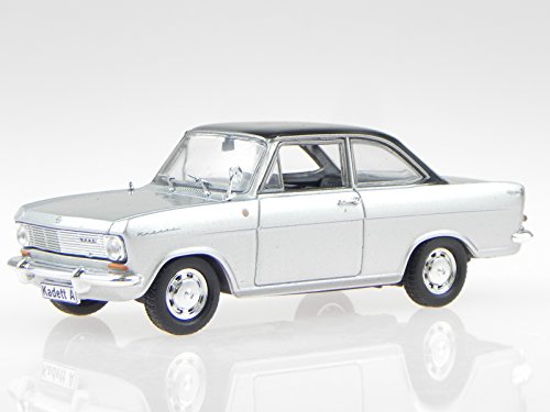 Opel Kadett A Coupe silber Dach schwarz Modellauto in Vitrine 1:43 von Unbekannt