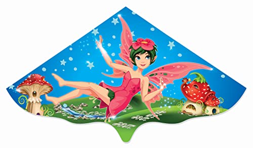 Günther Flugspiele 1101 - Einleiner-Drachen Magic Fairy, ca. 115 x 63 cm, Kinderdrachen aus robuster PE-Folie, für Kinder ab 4 Jahren, inkl. Griff und Drachenschnur von GÜNTHER FLUGSPIELE