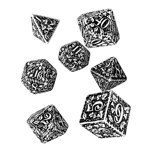 Q-Workshop FOR02 - Forest 3D White & black Dice Set (7) von Q Workshop