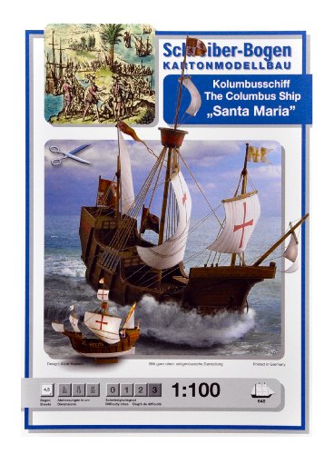 Aue-Verlag 32 x 13 x 32 cm The Columbus Santa Maria Modellbausatz von HMV HAMBURGER MODELLBAUBOGEN VERLAG