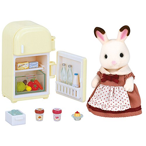 Sylvanian Families 5014 Schokoladenhasen Mutter mit Kühlschrank - Puppenhaus Spielset Mehrfarbig von Sylvanian Families