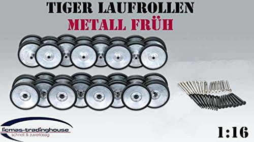 TIGER I RC PANZER METALL LAUFROLLEN FRÜH MIT GUMMIUMMANTELUNG 1:16 von Unbekannt