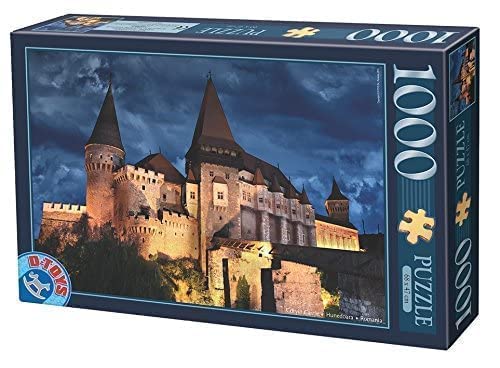 Unbekannt 74775-MN13 D-Toys Puzzle 1000 Teile-Burg Hunedoara bei Nacht, Rumänien, Multicolor von D-Toys