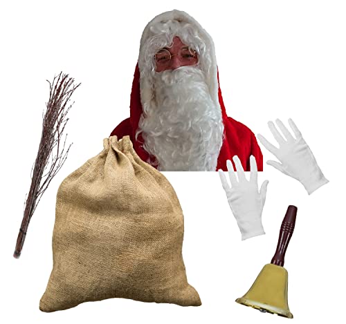 Unbekannt Deluxe Weihnachtsmann Kostüm-Zubehör Set 7-TLG. OneSize Nikolaus Weihnachten von Unbekannt