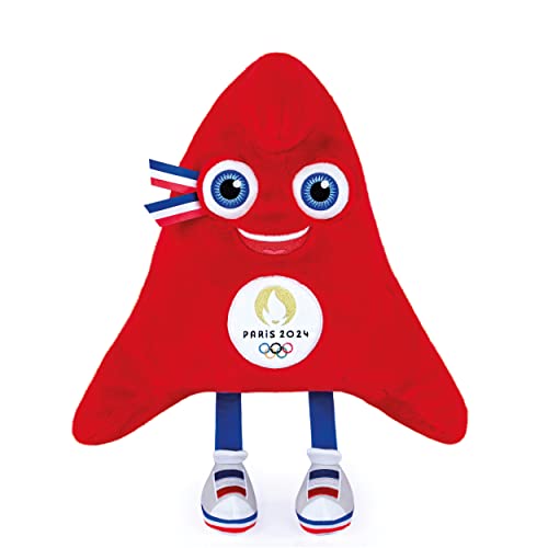 Doudou et Compagnie - Plüschtier Phryge 35 cm – offizielles Maskottchen JO Paris 2024 – Plüsch der Olympischen und Paralympischen Spiele 2024 – Fome Phrygische Mütze – Rot – 35 cm – JO2402 von Doudou et Compagnie