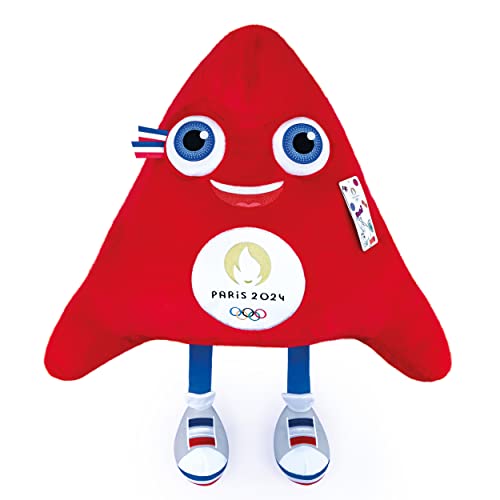 Doudou et Compagnie - Großes Plüschtier Phryge, 80 cm, offizielles Maskottchen JO Paris 2024, Plüschtier der Olympischen und Paralympischen Spiele 2024, Form Phrygische Mütze, rot, 80 cm, JO2404 von Doudou et Compagnie