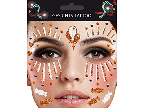 Makotex Gesichts Tattoo Face Art Halloween Karneval Clown (Orange) von Makotex