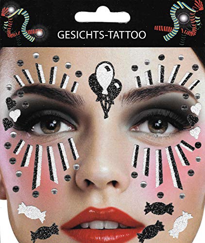 Makotex Gesichts Tattoo Halloween Karneval *Clown* (schwarz) von Makotex