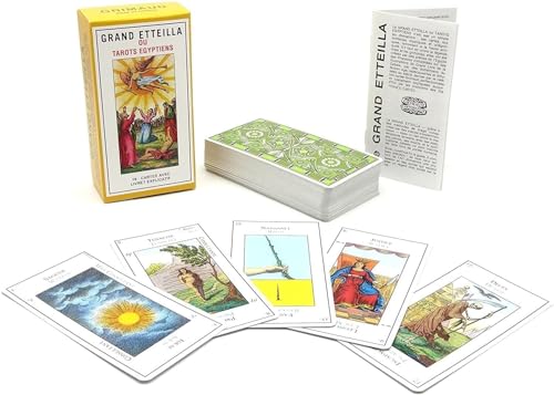 Grimaud – Grand Etteilla – Ägyptisches Tarot – Kartomancie – Wahrsager-Tarot inspiriert von der Antike – Spiel mit 78 Karten von B.P. GRIMAUD